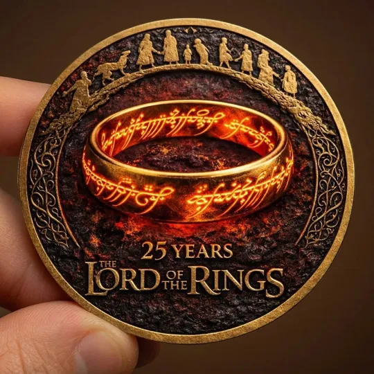 Lord of thee Rings 25th Anniversary Double Sided Coin Gandalf Sauron 2001-2026