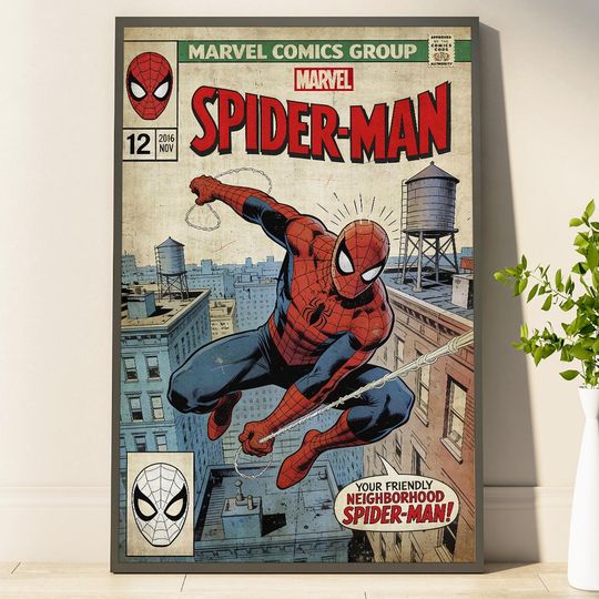 Discover Spider Man Comic Book Cover Poster Home Decor Gifts For Fan
