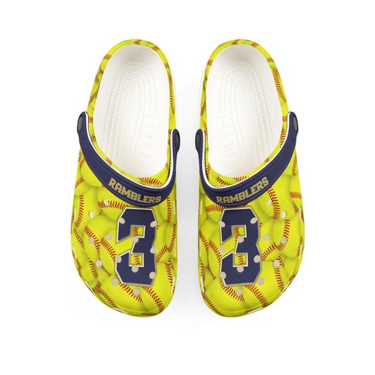 Discover Personalized Custom Child and Adult Softball Clogs Shoes Great Gift Fully Customizable