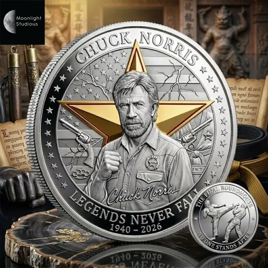 Edition 2026 Chuck Norris Legends Never Fall Commemorative Coin