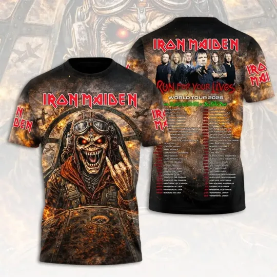 Discover Iron Maiden 2026 World Tour Shirt - All Over Shirt