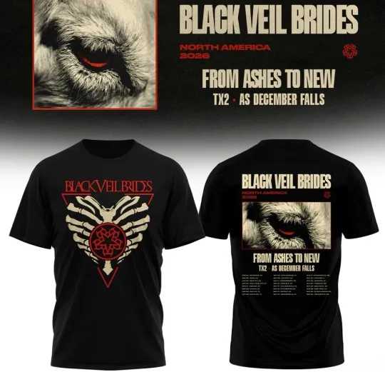 Discover Black Veil Brides North America 2026 Tour T-Shirt