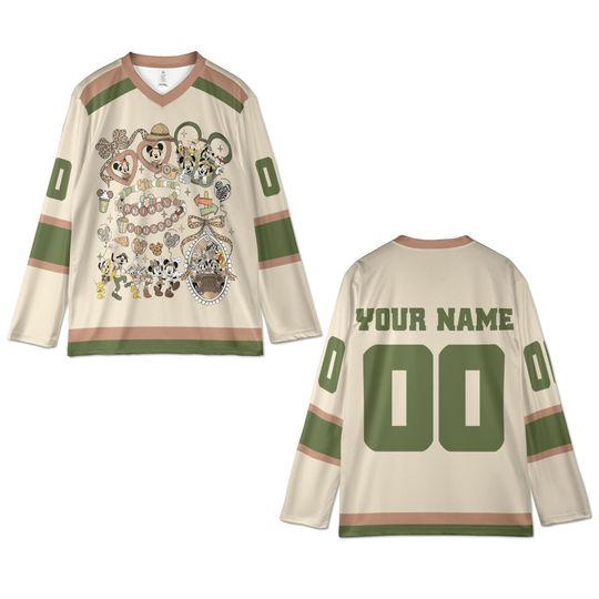 Discover Disney Hockey Jersey, Custom Name & Number Patriotic Jersey, Mickey And Friends Hockey Gift