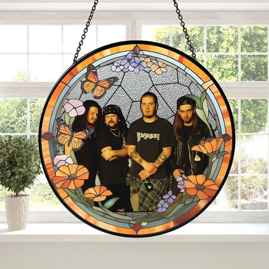 Mayhem Skull Stained Glass Suncatcher - Home Window Ornament