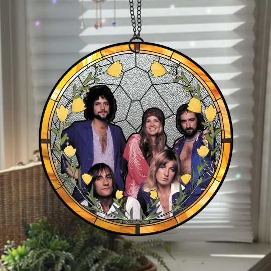 Fleetwood Mac Stained Glass Suncatcher Hanging Ornament for Home Decor