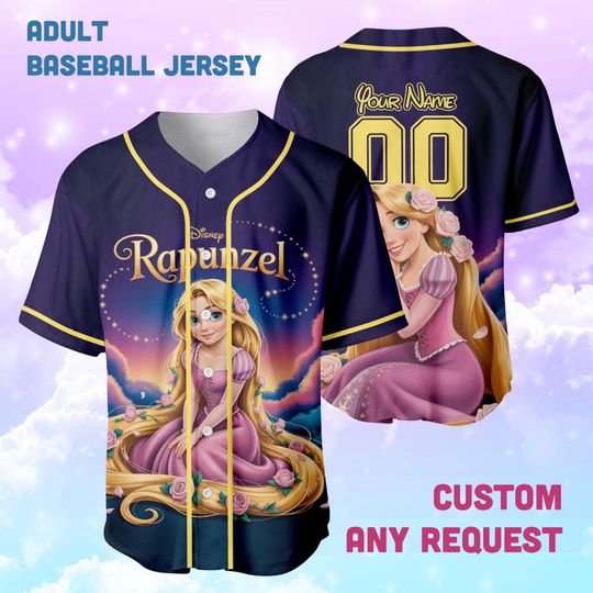 Discover Personalized Princess Birthday Shirt, Rapunzel Birthday Baseball Jersey, Tangled Lantern Jersey, Disney World Trip Outfit