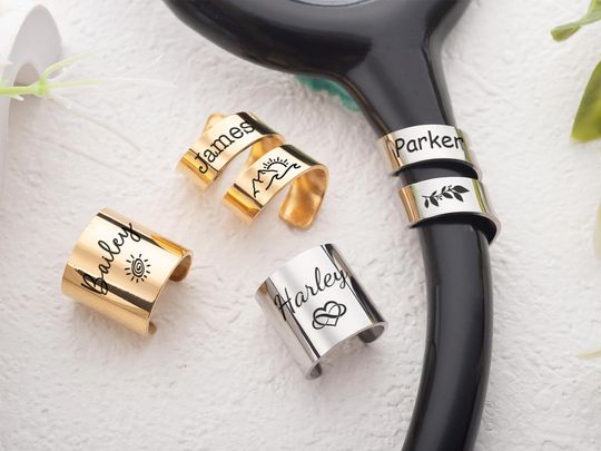Engraved Stainless Steel Stethoscope ID Tag | Personalized Name Charm