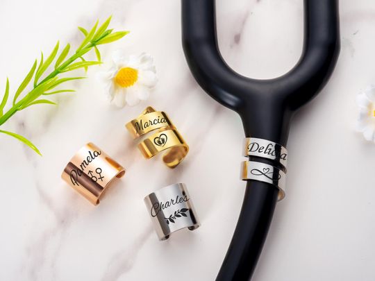 Personalized Engraved Stainless Steel Stethoscope Name Tag for Nurses
