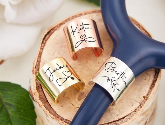 Personalized RN Name Stethoscope ID Tag, Engraved Nurse Gift, Nurse Graduation Gift
