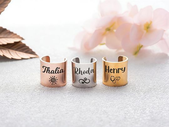 Engraved Stethoscope Name Tag, Personalized Stethoscope ID Wrap Ring,Laser Engraved Stainless Steel Nurse Gift