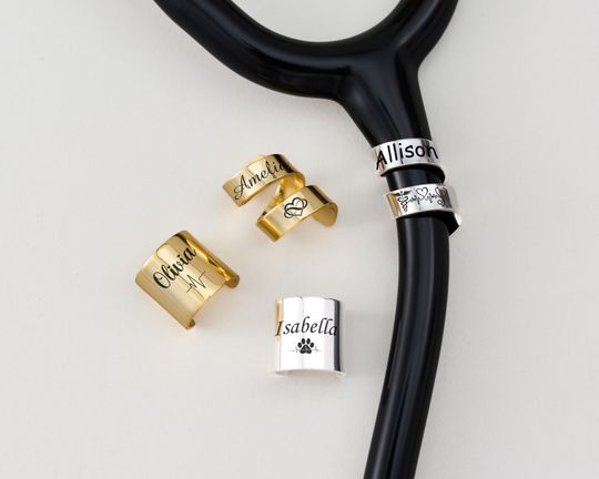 Engraved Stethoscope Name Tag, Stainless Steel Medical ID Charm for Healthcare Workers