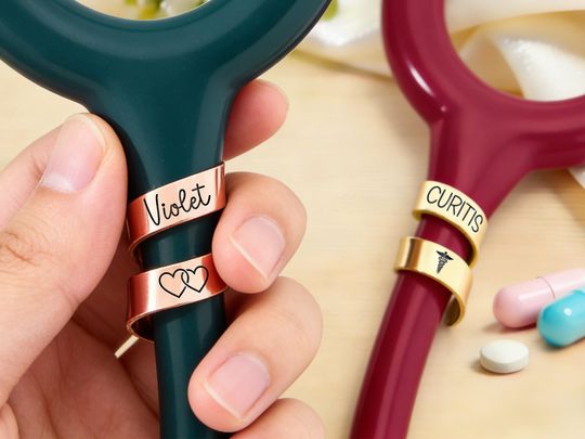 Personalized Engraved Stethoscope ID Tag for Nurses and Doctors, Graduation Gift