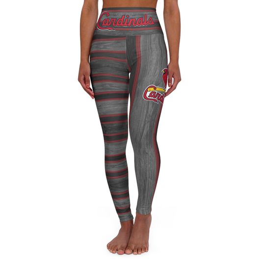 Asymmetrical St. Louis Cardinals Baseball Yoga Leggings