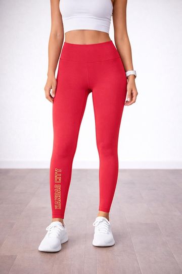 Discover Kansas City High Waisted Yoga Pants, Workout Leggings, Athletic Fitness Leggings, Gym Yoga Pants, Activewear Bottoms