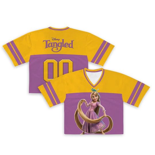 Discover Custom Rapunzel Birthday Croptop Football Jersey, Personalized Princess Birthday Shirt, Tangled Lantern Jersey, Disney World Trip