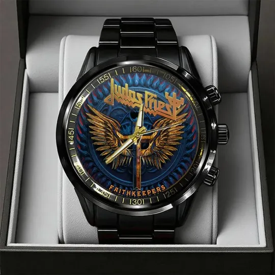 Discover Judas Priest Black Stainless Steel Calendar Watch