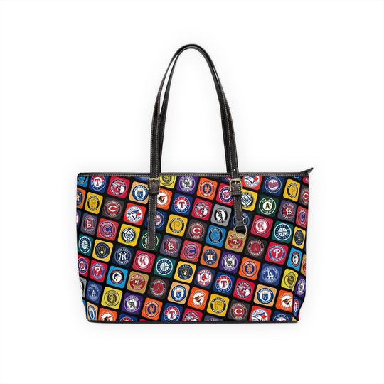 Discover Baseball Teams Logos PU Leather Shoulder Bag