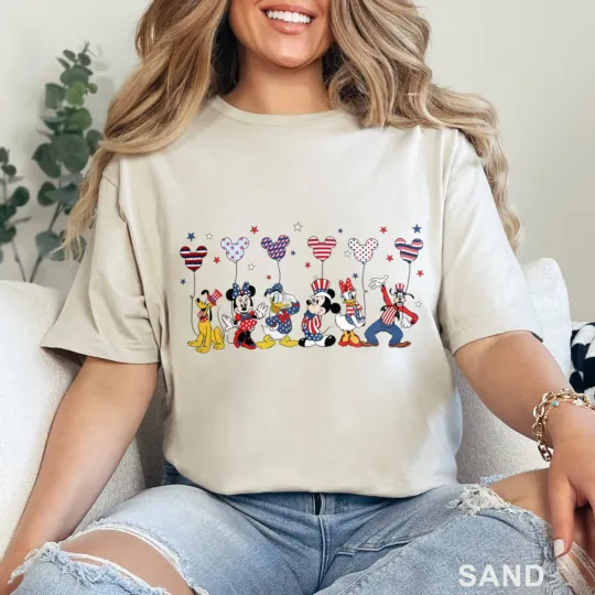 Disney Friends 4th of July T-Shirt with Mickey and Minnie