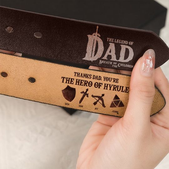 Discover Personalized Gifts For Dad Leather Belt With Secret Message