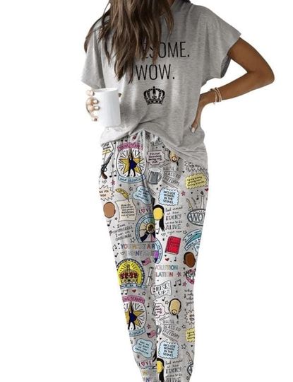 Discover Hamilton Musical Pajamas Set For Women, Soft Lounge Sleepwear, Matching Top and Bottom PJs, Cozy Nightwear Gift for Fans