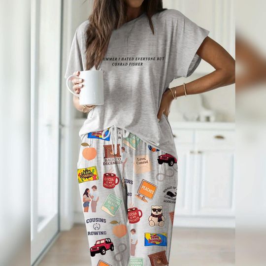 Discover The Summer, Turned Pretty Pajama Set, Cousins Beach Sleepwear, Team Conrad vs Team Jeremiah Lounge Set, TSITP Inspired Women's PJs