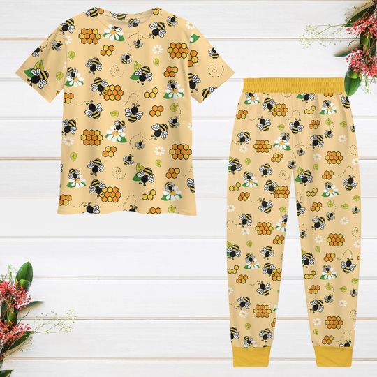 Discover Bee Pajamas Set, Honey Bee Women Pajamas, Bee Keeper Pajamas Pants, Western Pajamas Set, Animal Lover Shirt, Beekeeper Gift