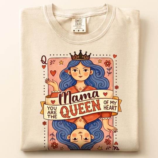 Discover Mama Queen of My Heart Shirt, Mothers Day Gift, Vintage Card Graphic Tee