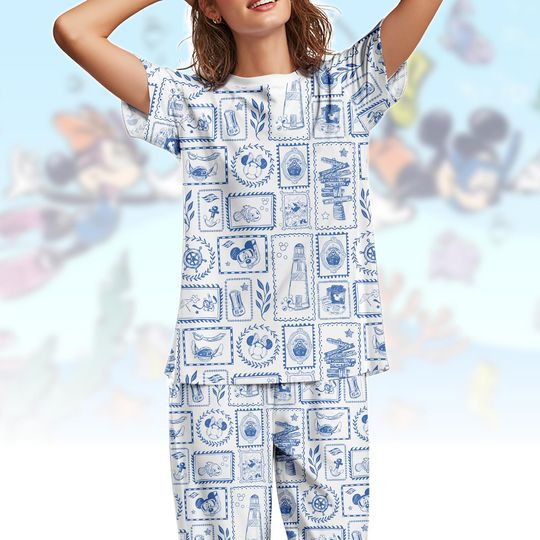 Disney Cruise T-Shirt & Pants PJs, Mickey Mouse Nautical Pajamas Set, Disney Trip Costume, Disney Cruise Outfit, Gift For Disney Fans