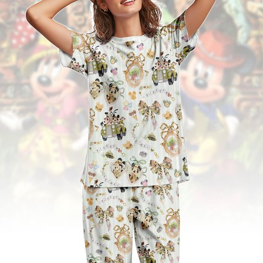 Discover Animal Kingdom T-Shirt & Pants PJs, Mickey Safari Pajamas Set, Minnie Safari Matching Wear, Disney Vacation Outfit, Gift For Disney Fan