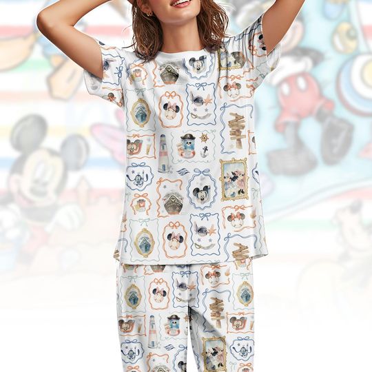 Disney Cruise T-Shirt & Pants PJs, Mickey Pirate Theme Pajamas Set, Mickey Disney Costume, Disney Cruise Outfit, Gift For Disney Fans