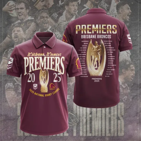 Brisbane Broncos x Brisbane Lions Premiers 2025 3D Polo Shirt