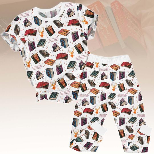 Discover Book Lover Tee & Pants PJs, Literary Matching Pajamas Set, Library T-Shirt Pyjama, Women Sleepwear, Gift for Readers