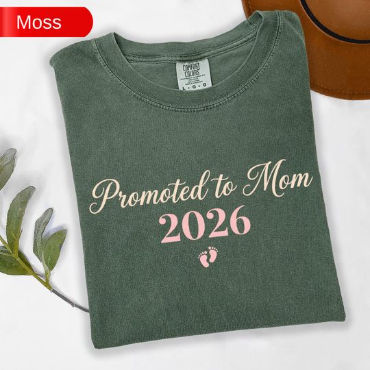 Discover Promoted to Mom 2026 Shirt, New Mom Gift, Pregnancy Announcement Tee, First Time Mom Shirt, Baby Reveal Gift