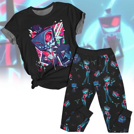 Discover Hazbin Hotel Xmas Pajamas, Hazbin Hotel Shirt, Angel Dust Christmas Pajamas, Vox Women Pajamas, Vox Christmas Pajamas