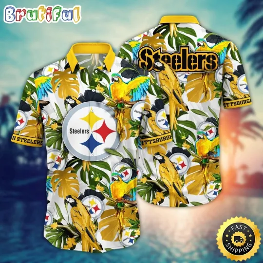 Discover Pittsburgh Steeler Flower Sunshine Inspired Hawaiian Shirt For football Fans
