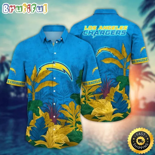 Discover Los Angeles Chargers Flower Style Statements Hawaiian Shirt For football Fans