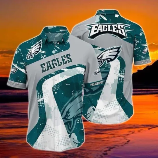 Discover Philadelphia Eagles Splatter Wave Hawaiian Shirt, Gift For football Fan