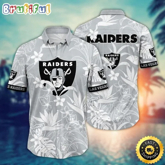 Discover Las Vegas Raiders Flower Vacation Mood Hawaiian Shirt For football Fans