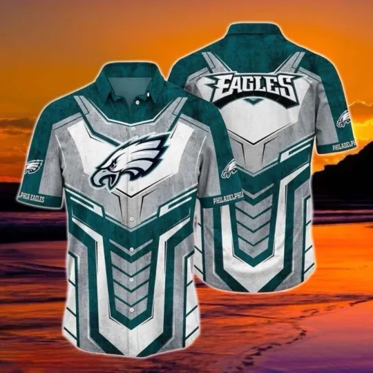 Discover Philadelphia Eagles Armor Shield Hawaiian Shirt, Gift For football Fan