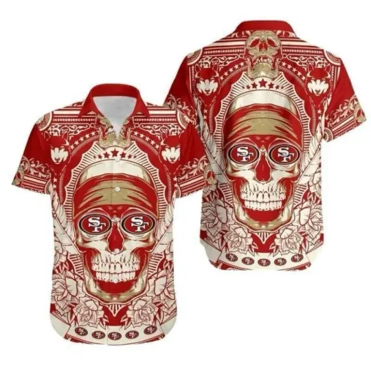 Discover San Francisco 49ers Skull Legacy Hawaiian, Gift For Fans, Gift For Friends