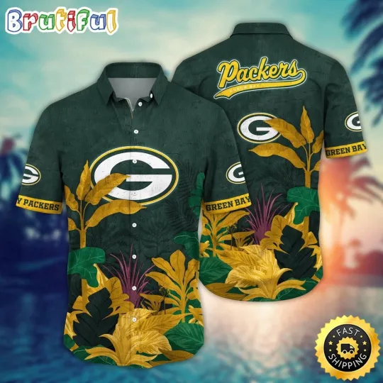 Discover Green Bay Packers Flower Style Statements Hawaiian Shirt For football Fans