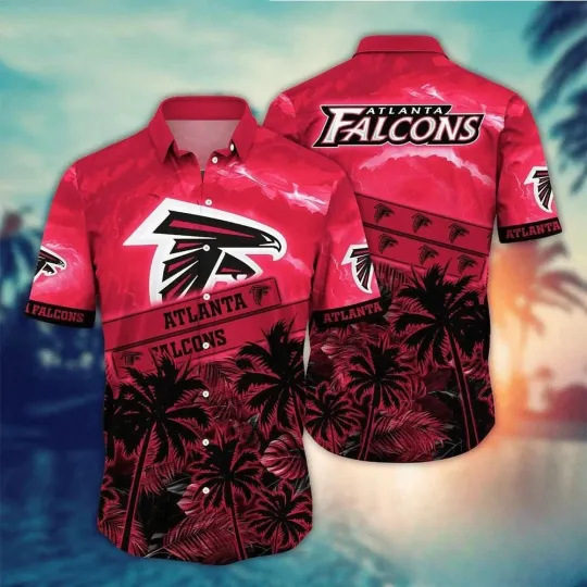 Atlanta Falcons Sunset Palms Hawaiian, Gift For Friends