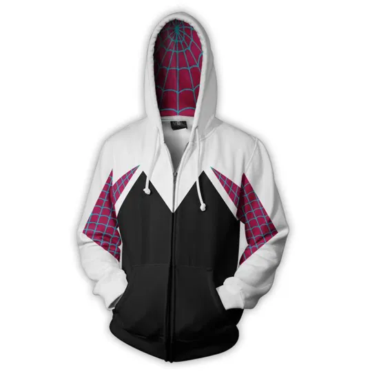 Discover Spider-Man Across the Spider-Verse Cosplay Hoodie with Gwen Stacy Design