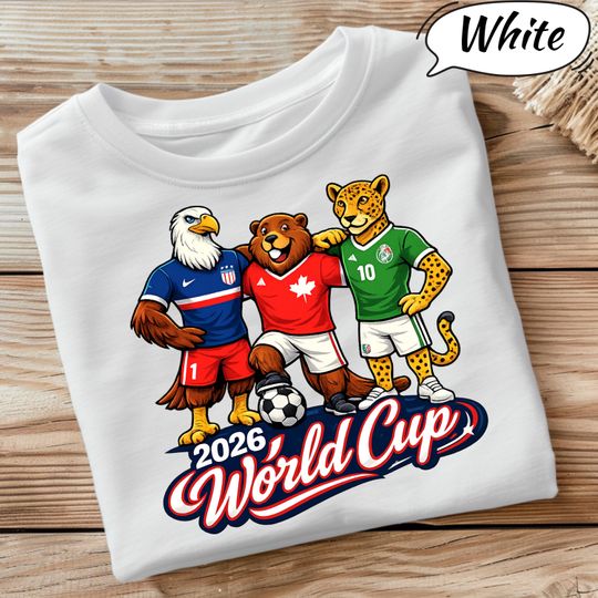 Discover 2026 World Cup Mascot Shirt, USA Mexico Canada Soccer Fan Apparel
