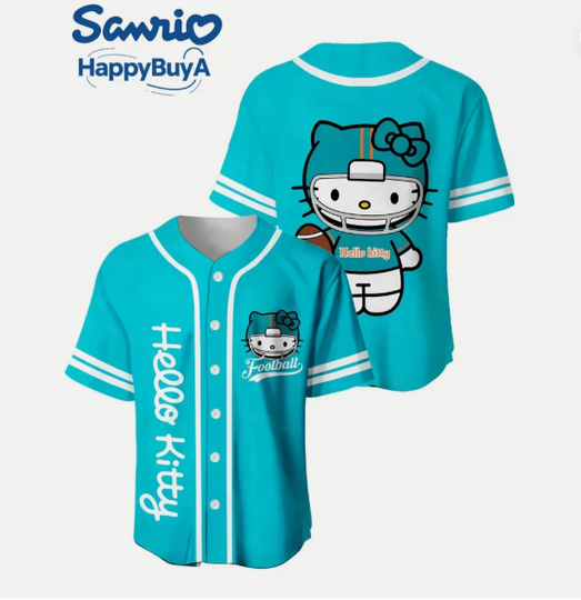 Hello Kitty Miami Dolphins Baseball Jersey