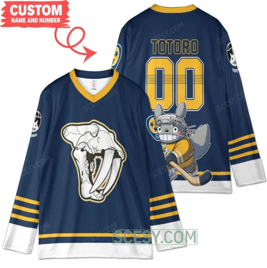 Nashville Predators x Totoro My Neighbor Totoro Custom Hockey Jersey