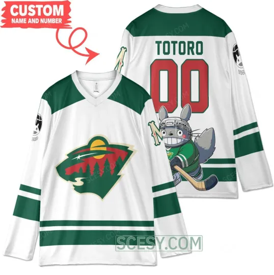 Minnesota Wild x Totoro My Neighbor Totoro Custom Hockey Jersey