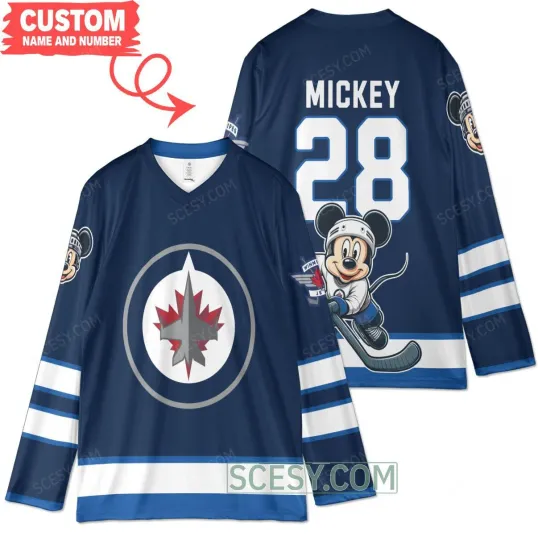 Winnipeg Jets x Mickey Custom Hockey Jersey