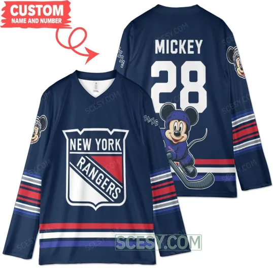 New York Rangers x Mickey Custom Hockey Jersey