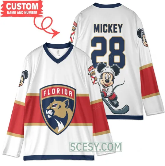 Florida Panthers x Mickey Custom Hockey Jersey